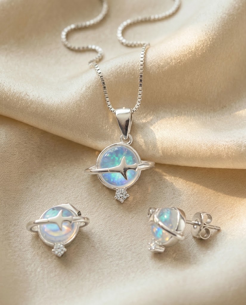 Set Saturno Astral en plata 925 — MARDAN JOYAS